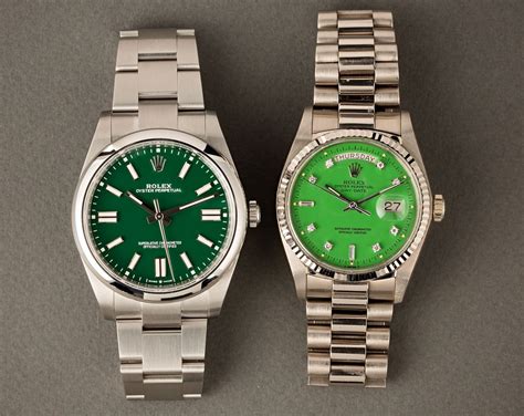 rolex stella dial green|rolex oyster perpetual vs stella.